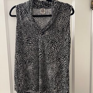 Anne Klein polka dot blouse